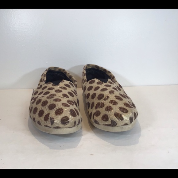 TOMS POLKA DOT METALLIC SLIP ON FLATS SZ 7.5 - Picture 9 of 12